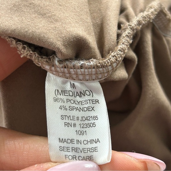 Fashion Nova Chasing Desire Ruched Midi Dress - Taupe - Picture 9 of 12